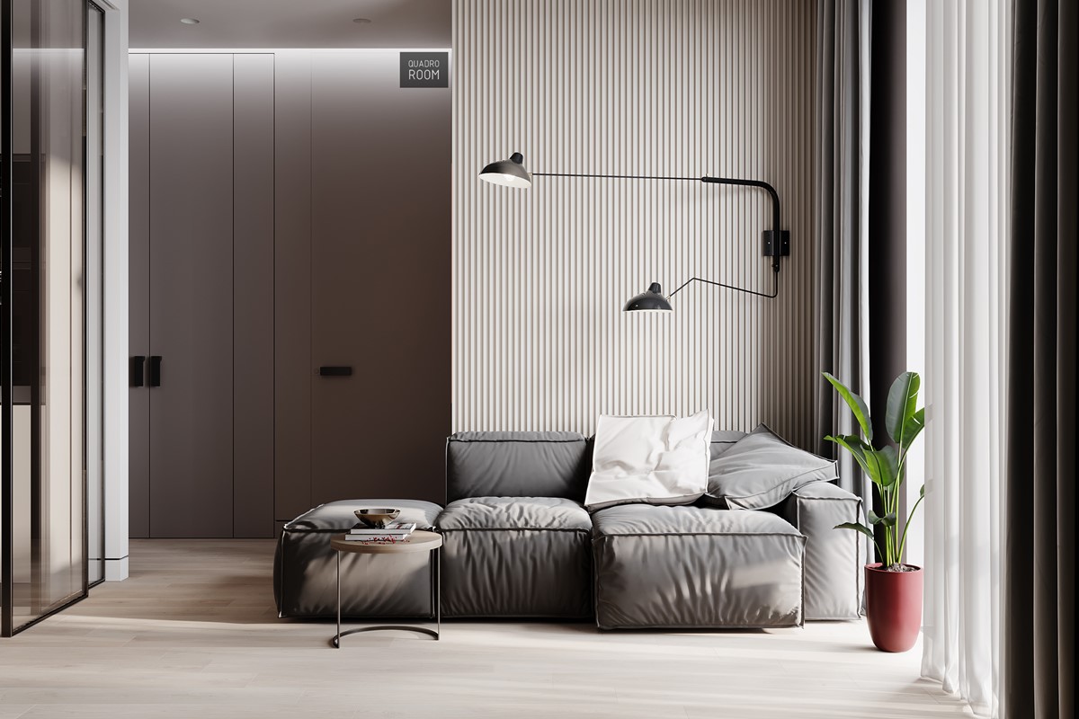Interior matte black wooden door lock set