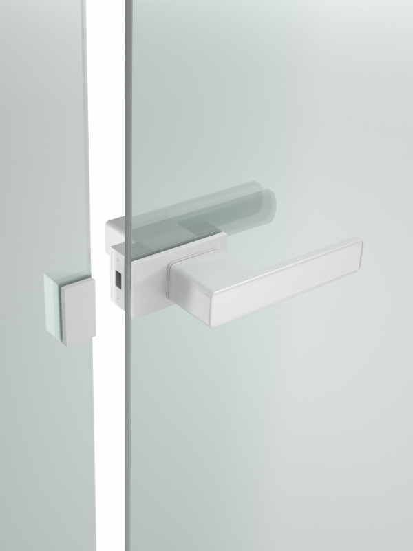 Modern matte white glass door handle