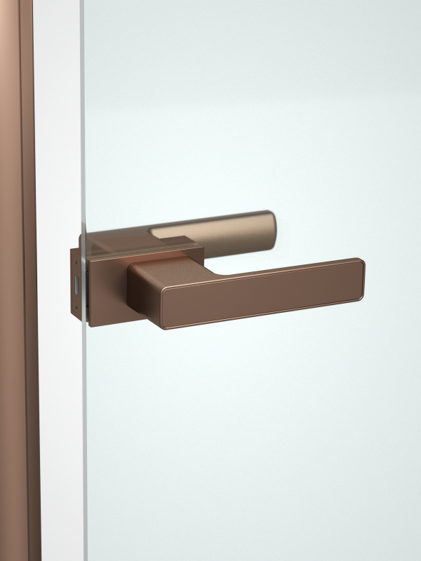 Satin champagne aluminum door handle