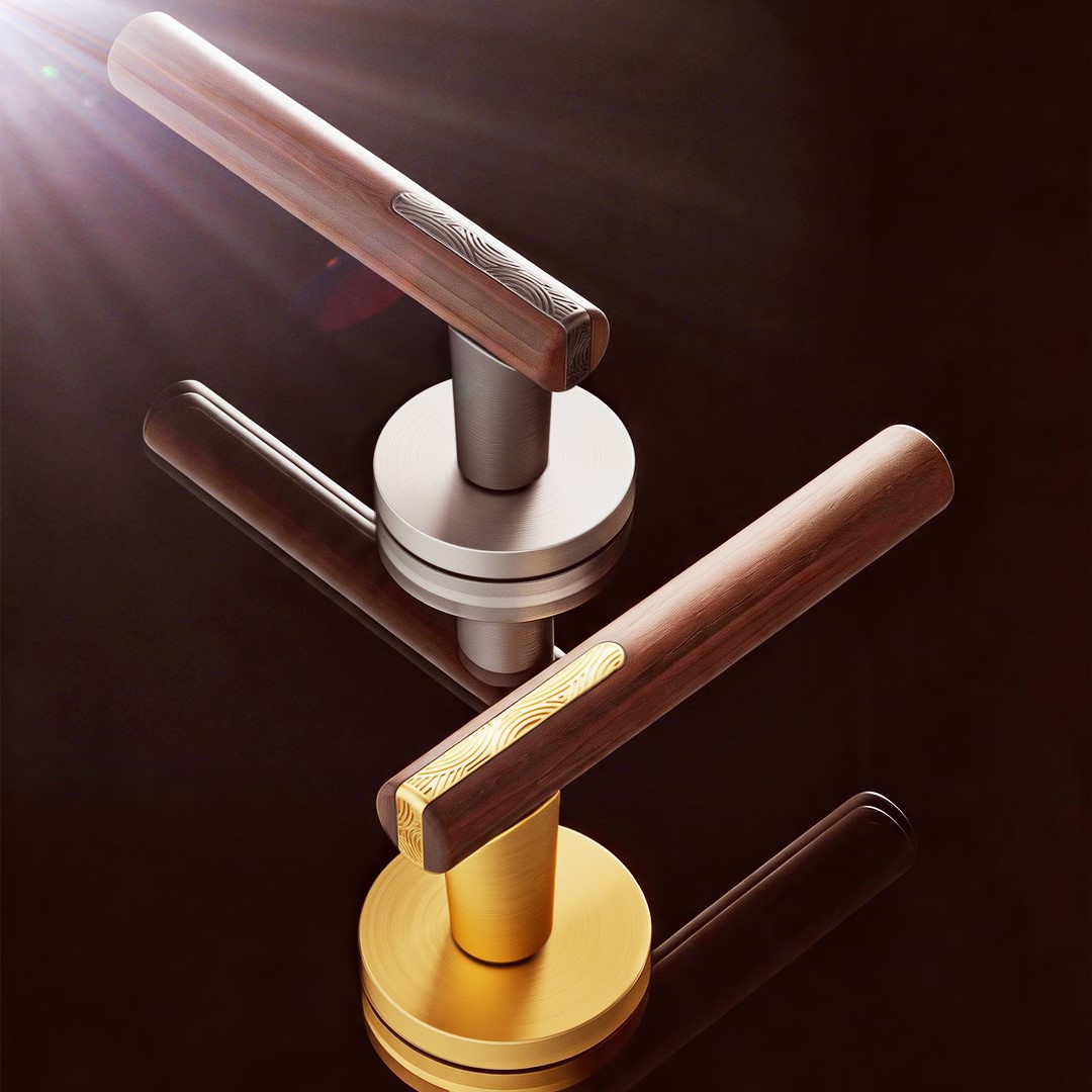 IISDOO Model 345 & 345W: The 2026 Door Handle Collection Where Warm Wood Meets Carved Mystery