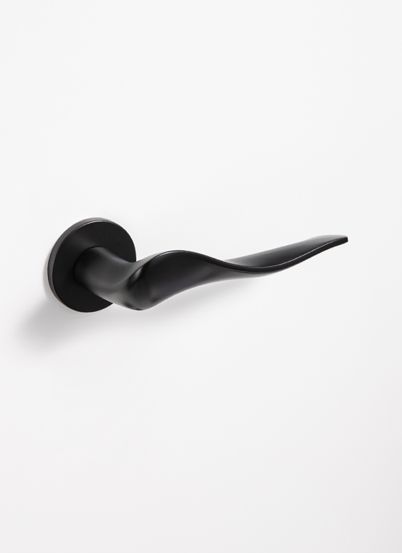 black round door handles