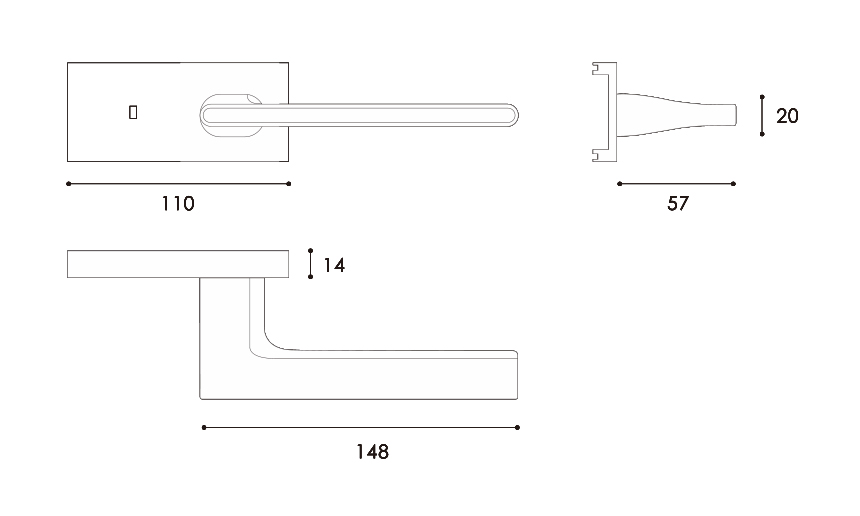 1zinc alloy bathroom door handle