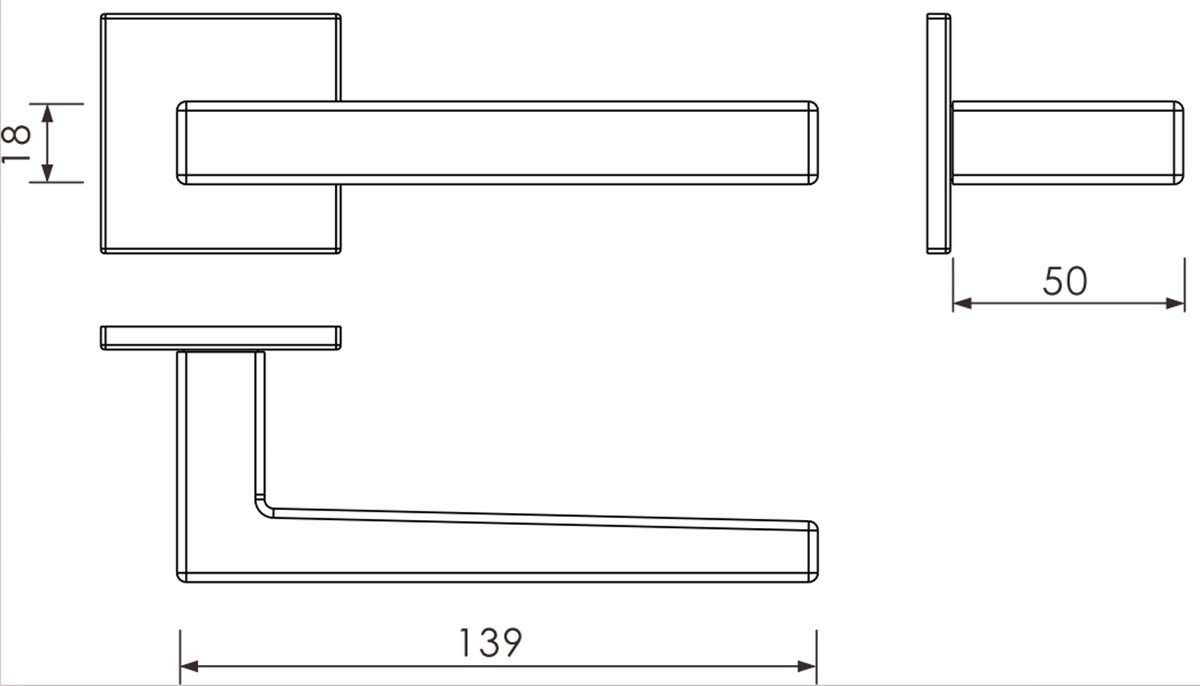 Minimalist design door handle size chart