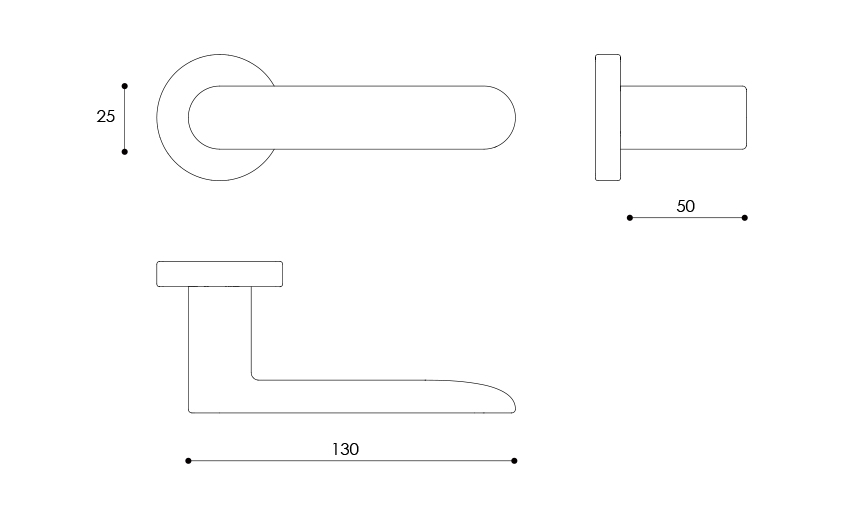 Stain black nickel door handle