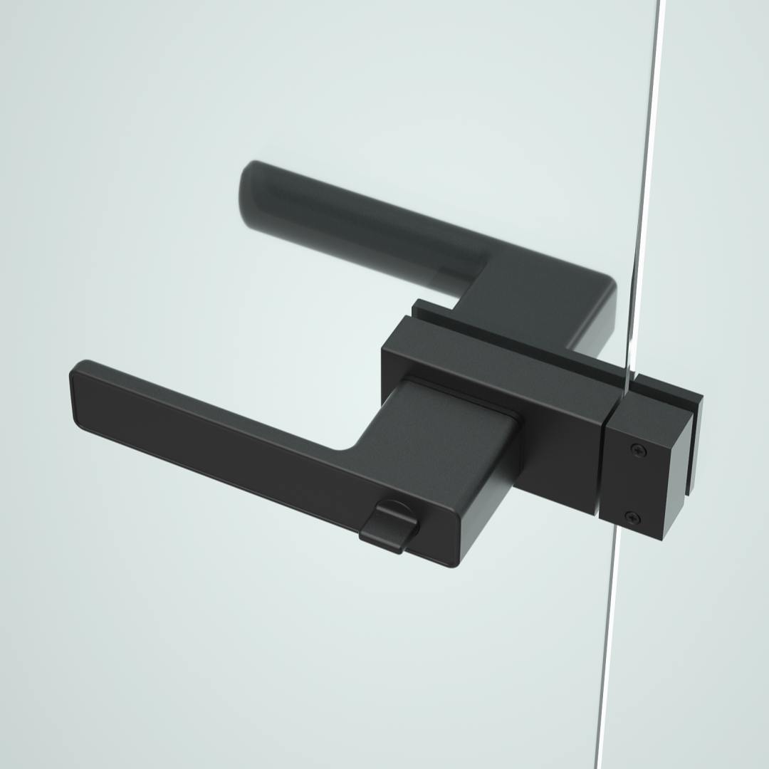 Matt black door lock