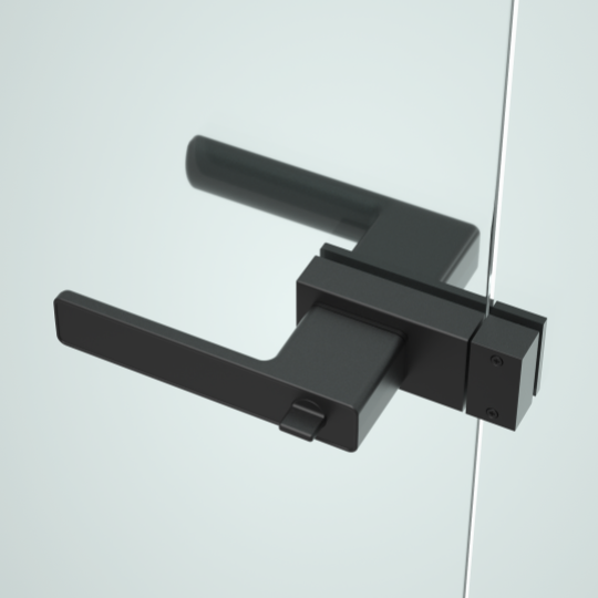 Modern matte black glass door handle