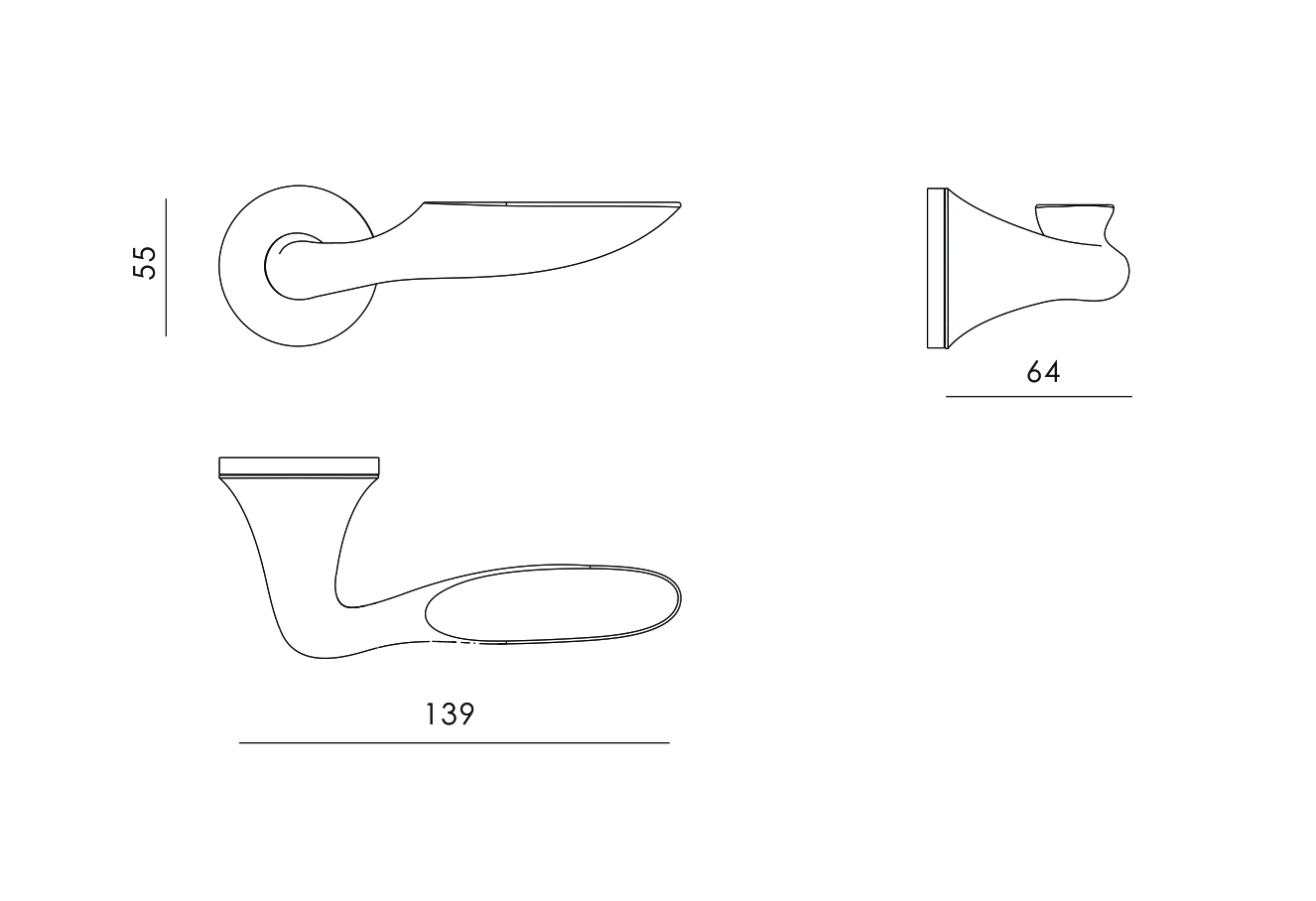 diseño simple de manija de puerta