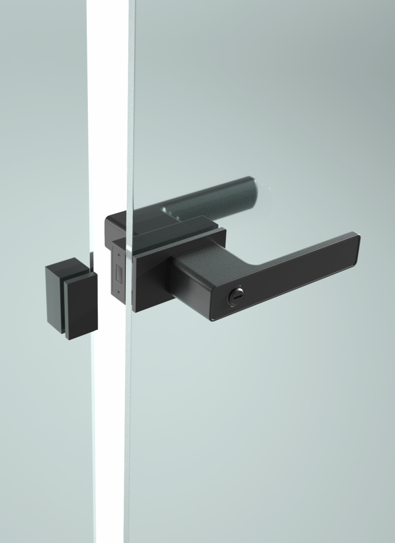 Interior glass door handles