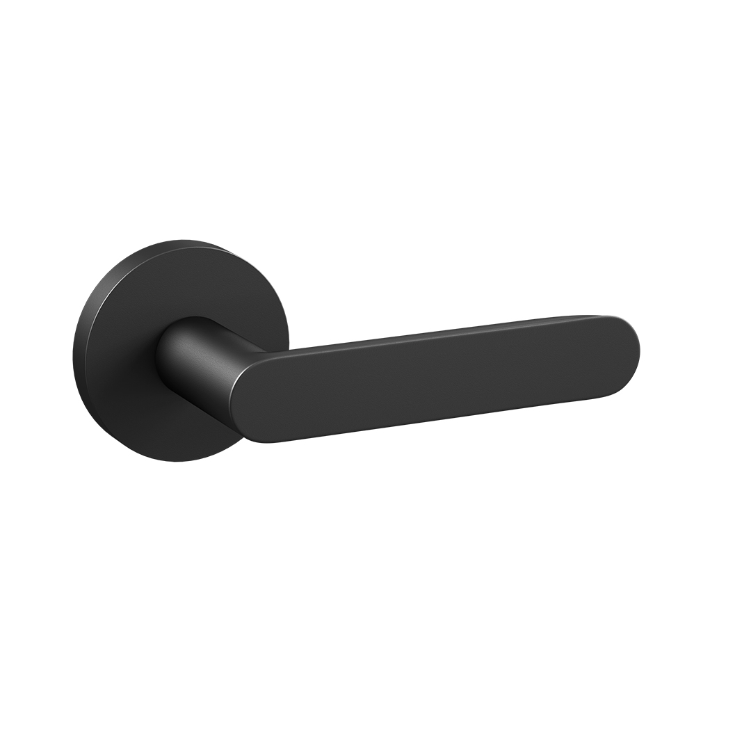 Modern matt black door knob