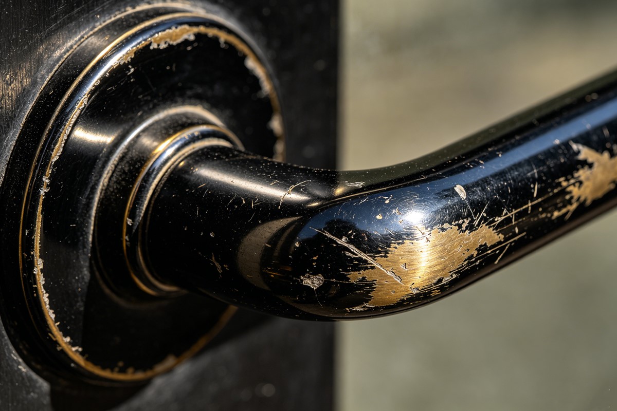 Faded black door hardware door handle