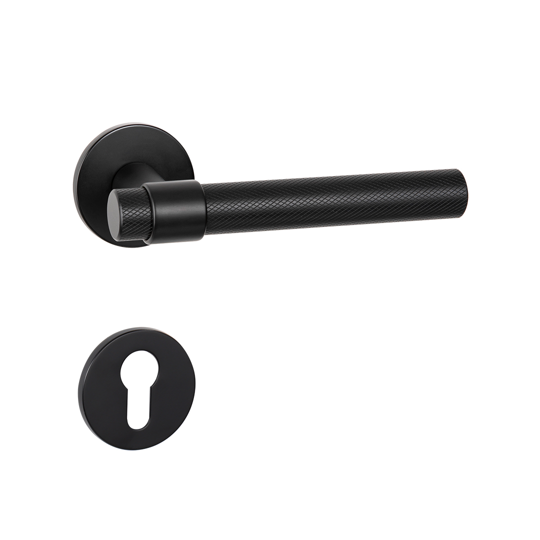 Matt black door handles