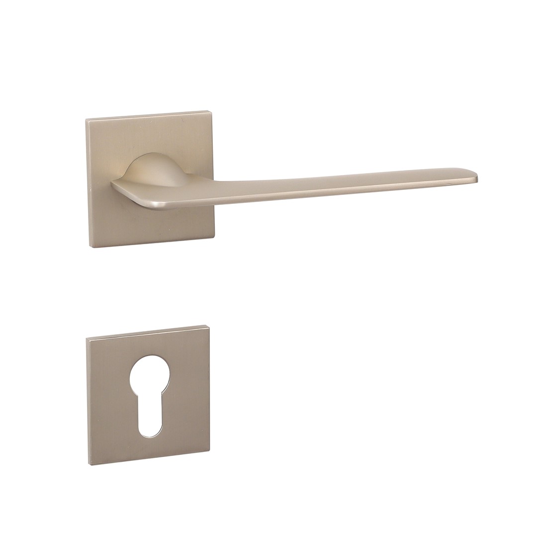 matt satin nickel door handle by iisdoo