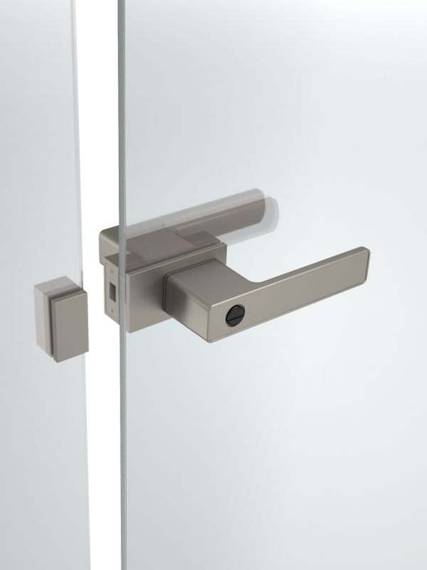 Modern Platinum grey glass door handle