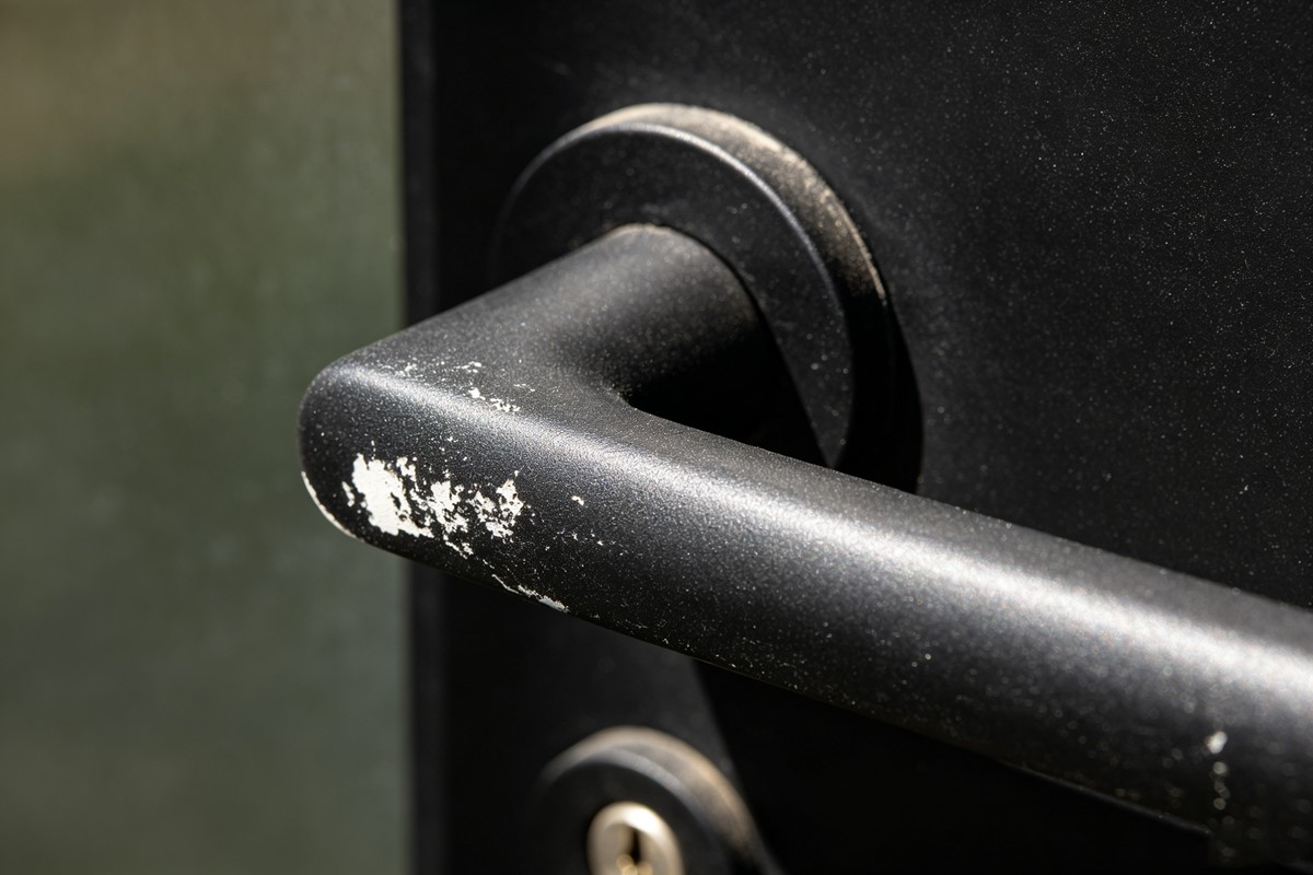 Electroplated black door handle