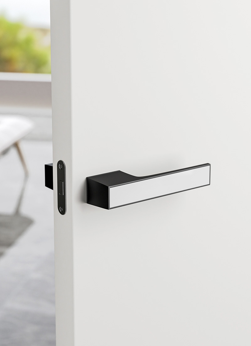 black bathroom door handles