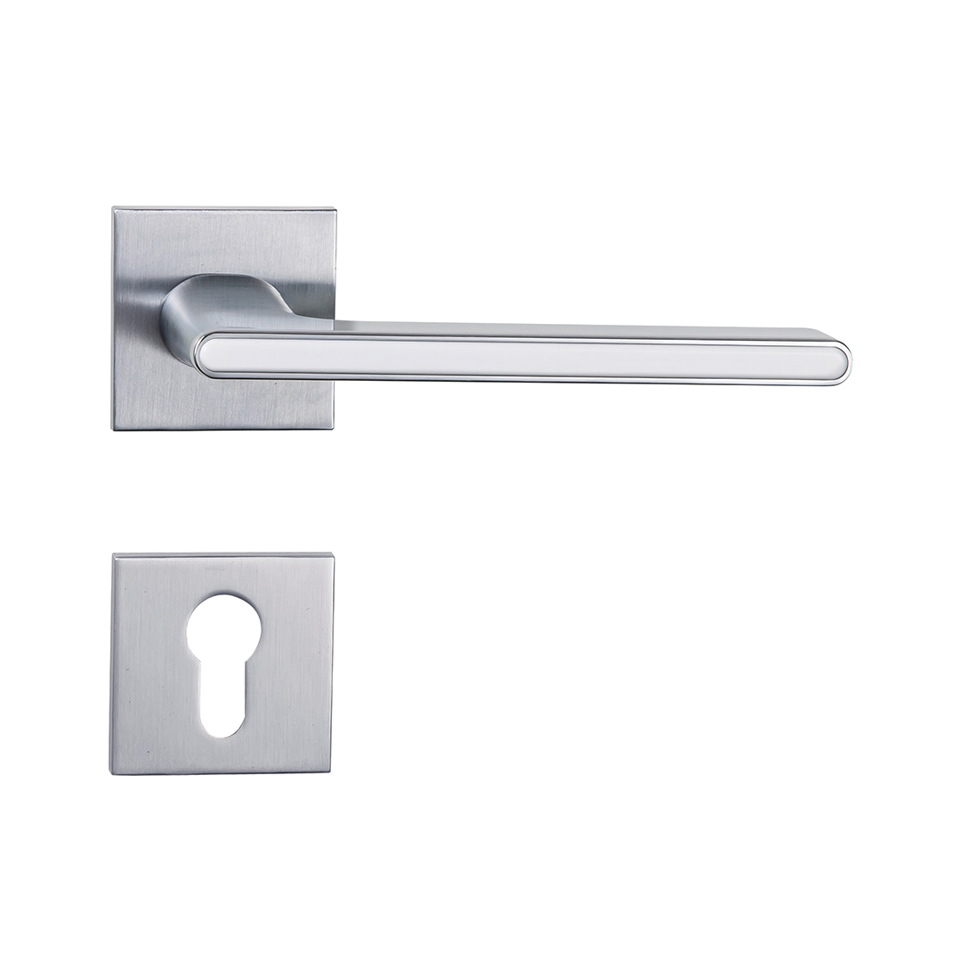 Matt satin chrome door handles