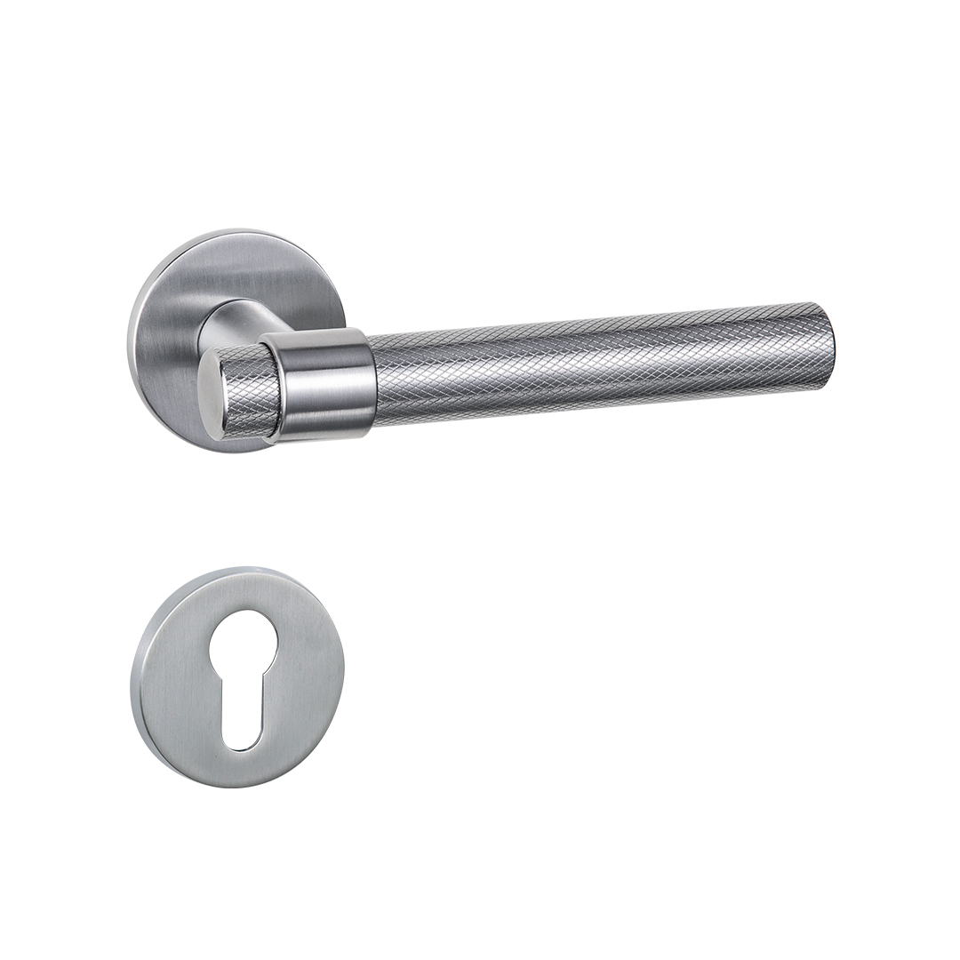 Matt satin chrome door handles