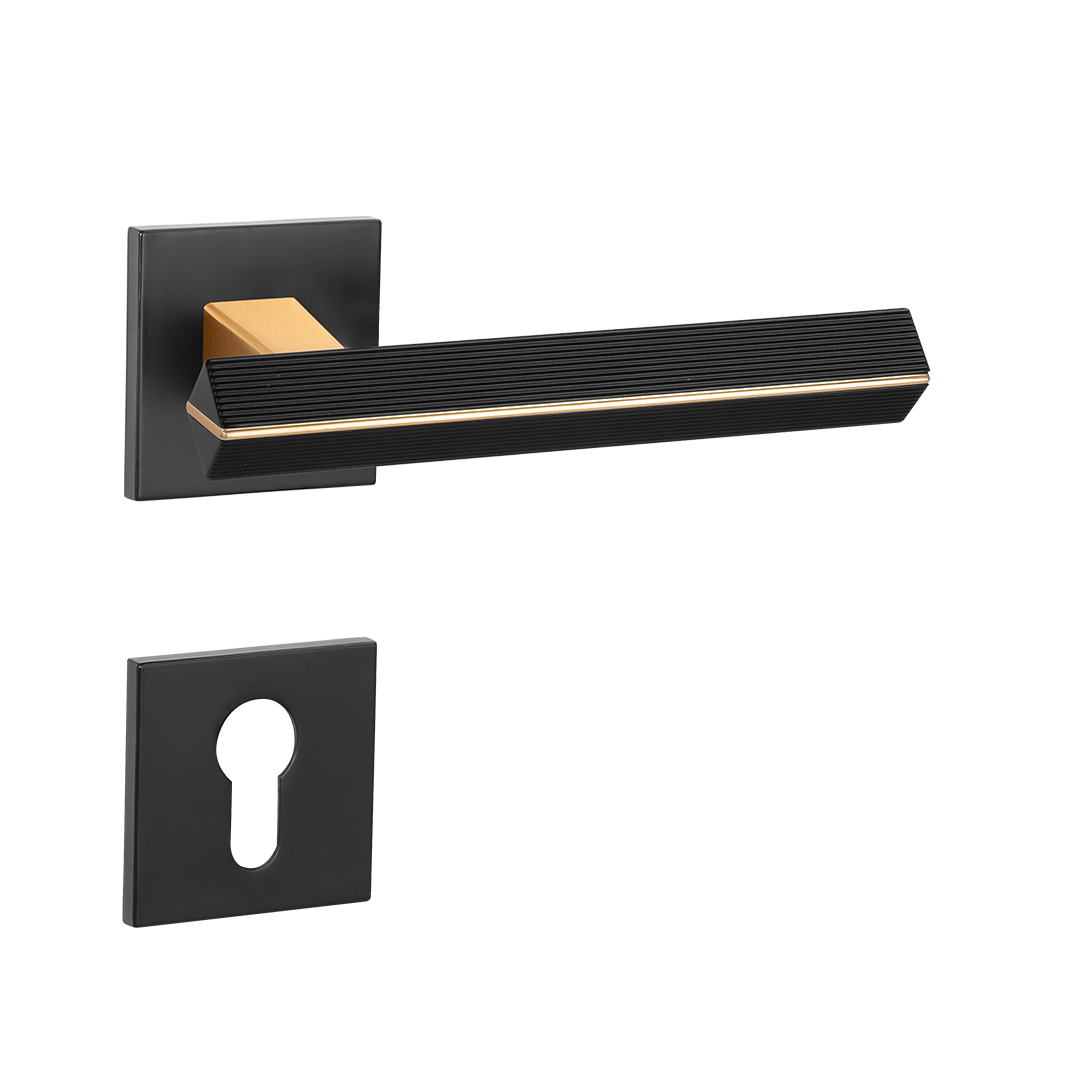 Matt gold door handles