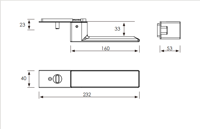 Aluminum-wood door handle