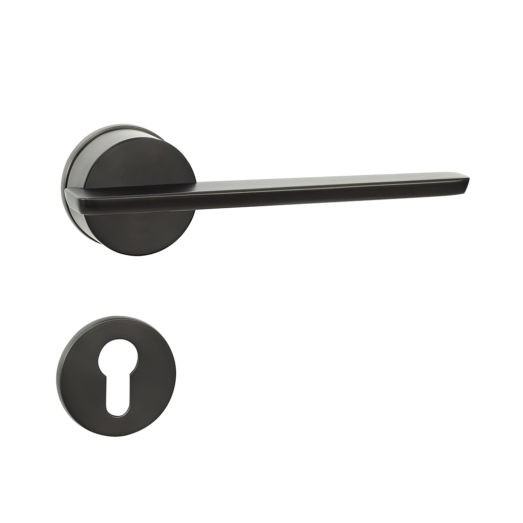 Matt black door handle