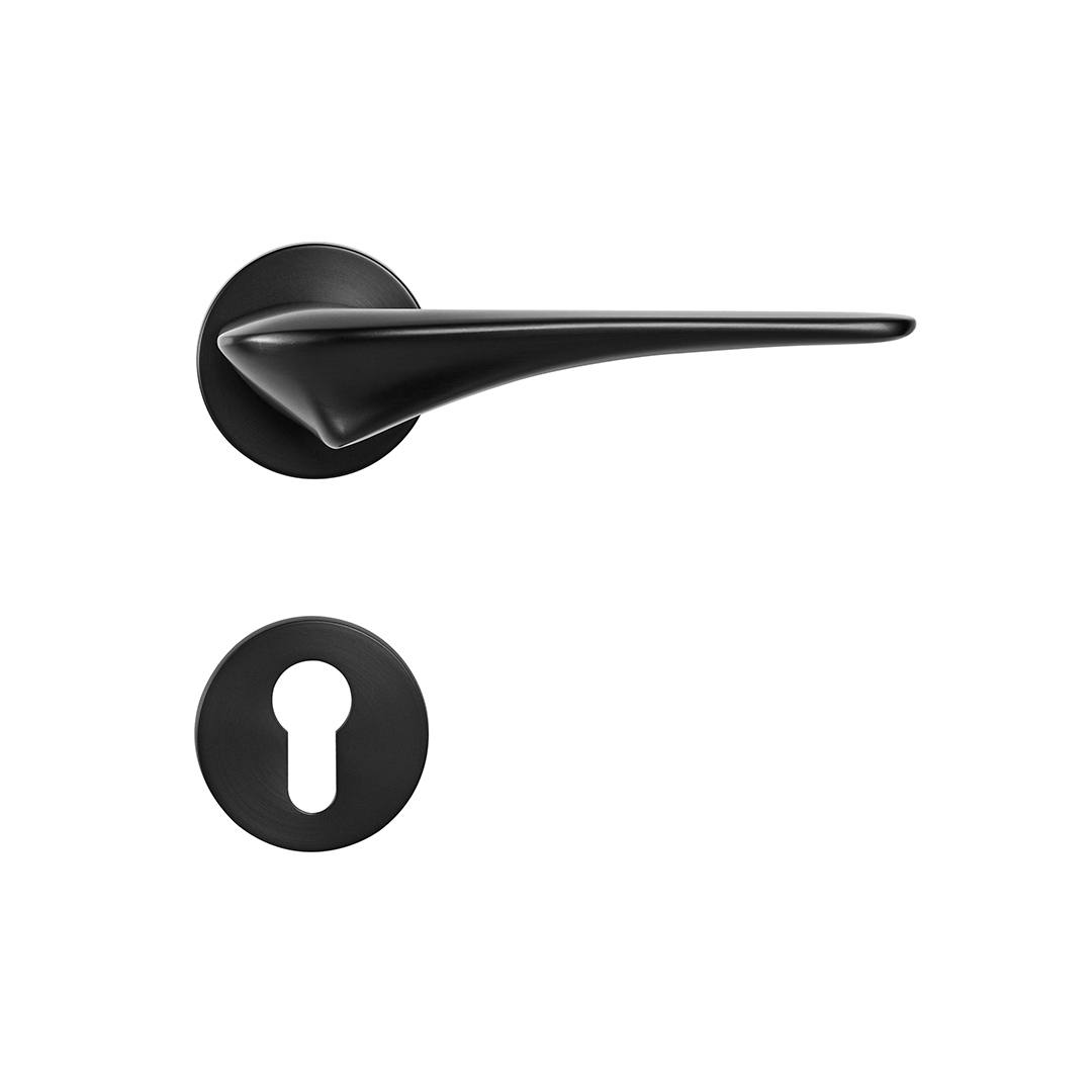 Matt black door knob