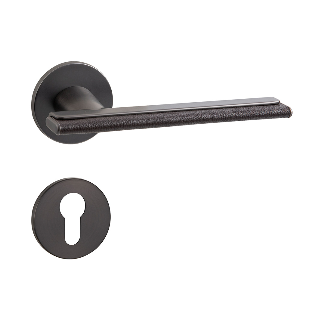 Matt black door handles