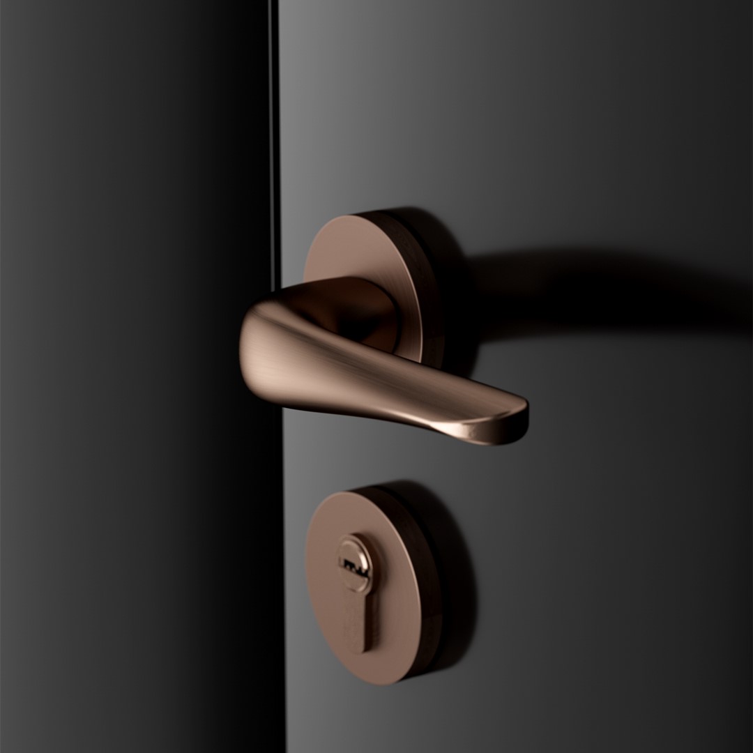 Bronze-colored door handle