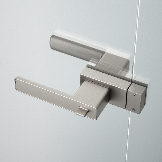 Modern Platinum grey glass door handle