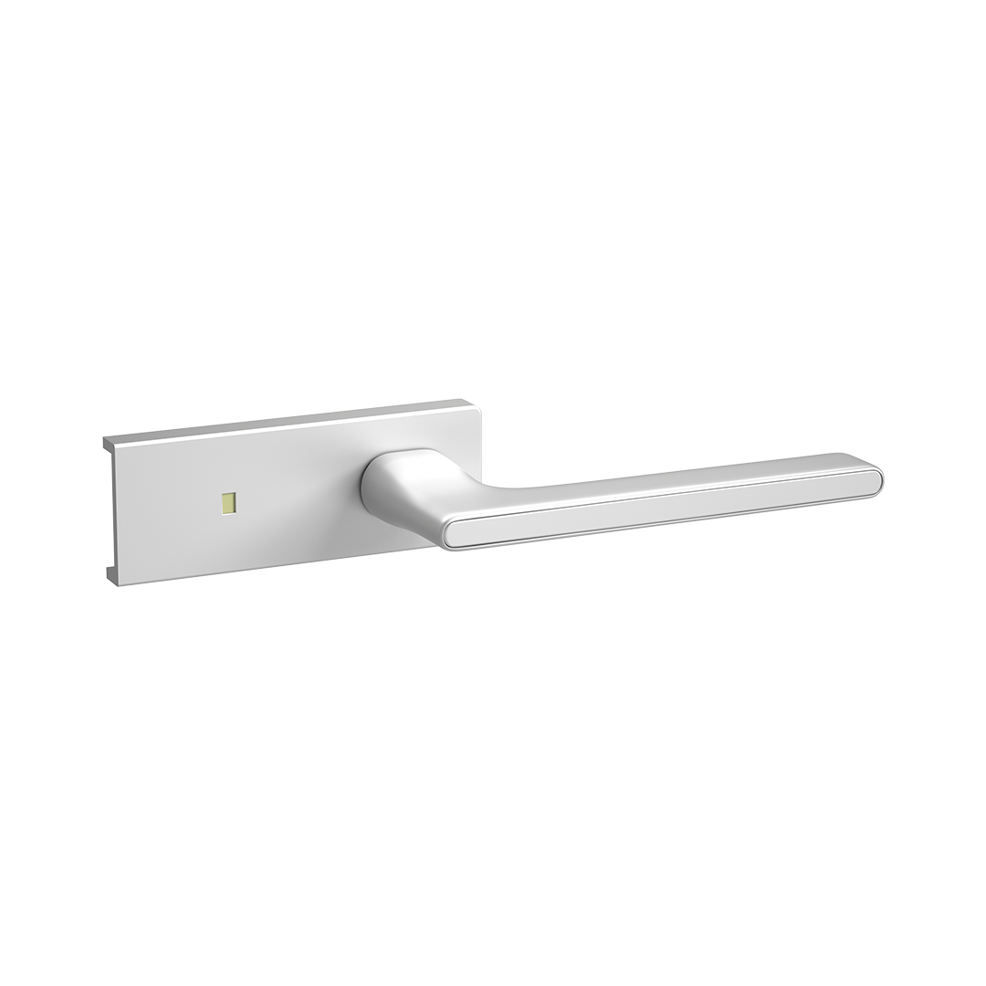 Minimalist matt white door lock