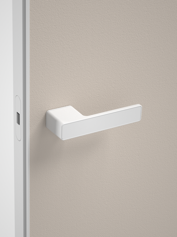 matt white wooden door handle