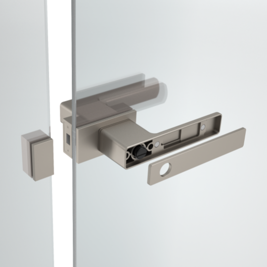 Modern Platinum grey glass door handle