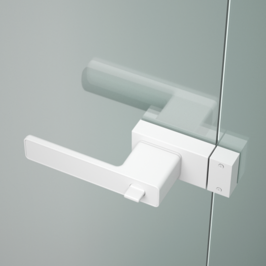 Modern matte white glass door handle