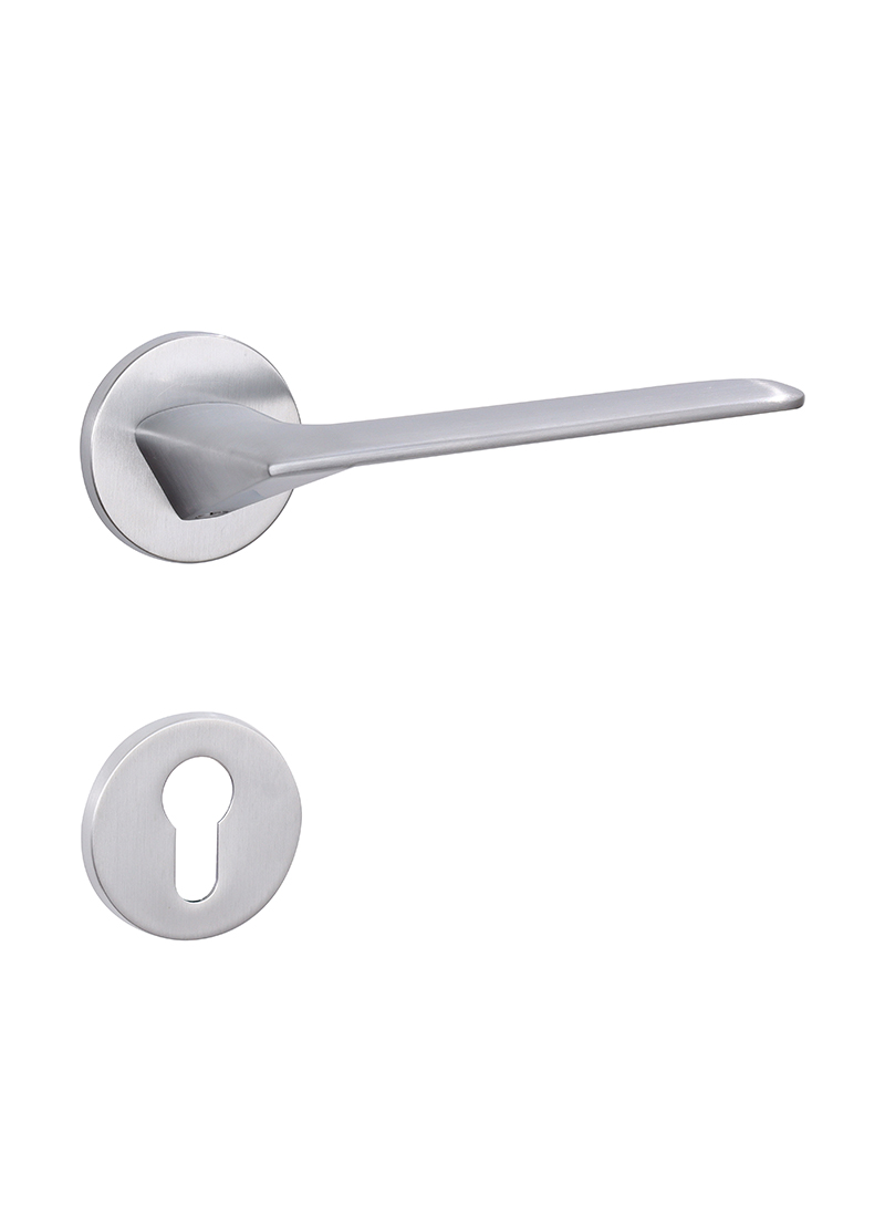 Matt satin chrome door handle