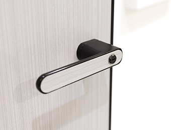 black door handle with lock