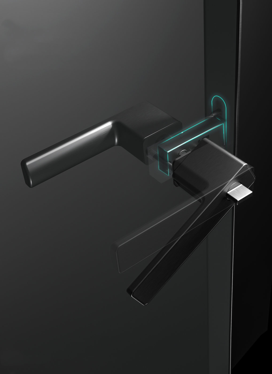 matte black door lock handle