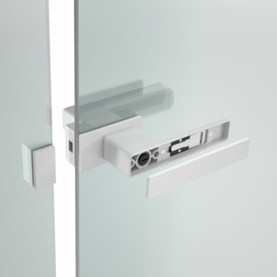 Modern matte white glass door handle