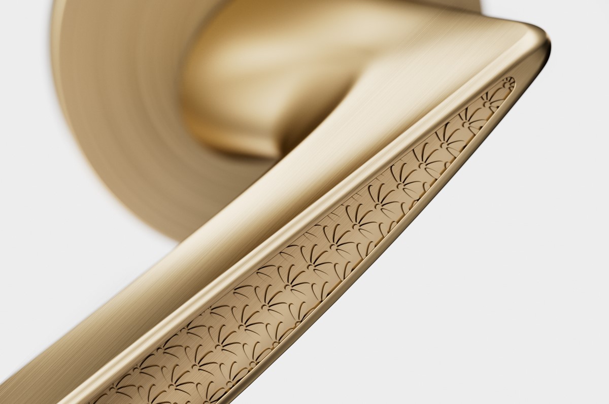 Close-up of a gold door handle