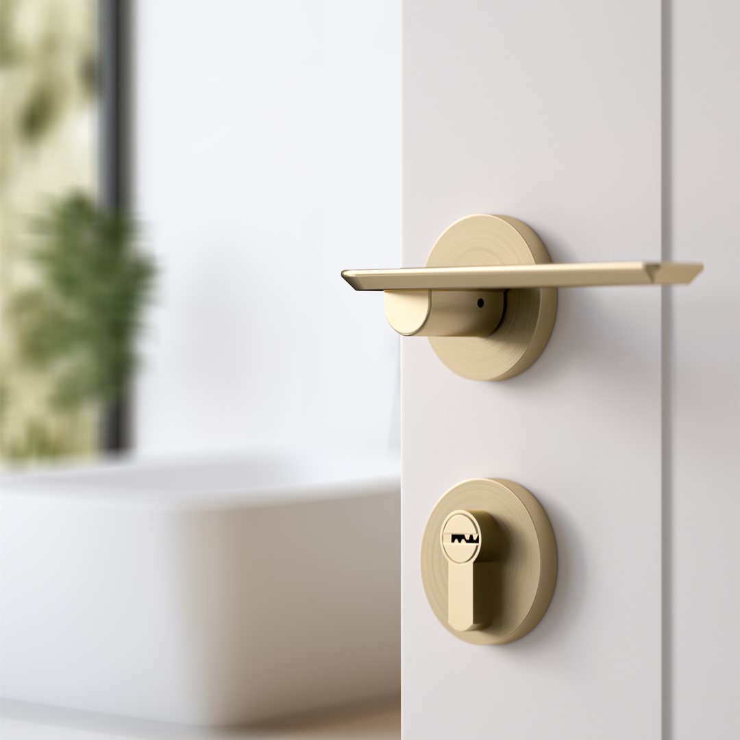 matt gold wooden door  handles