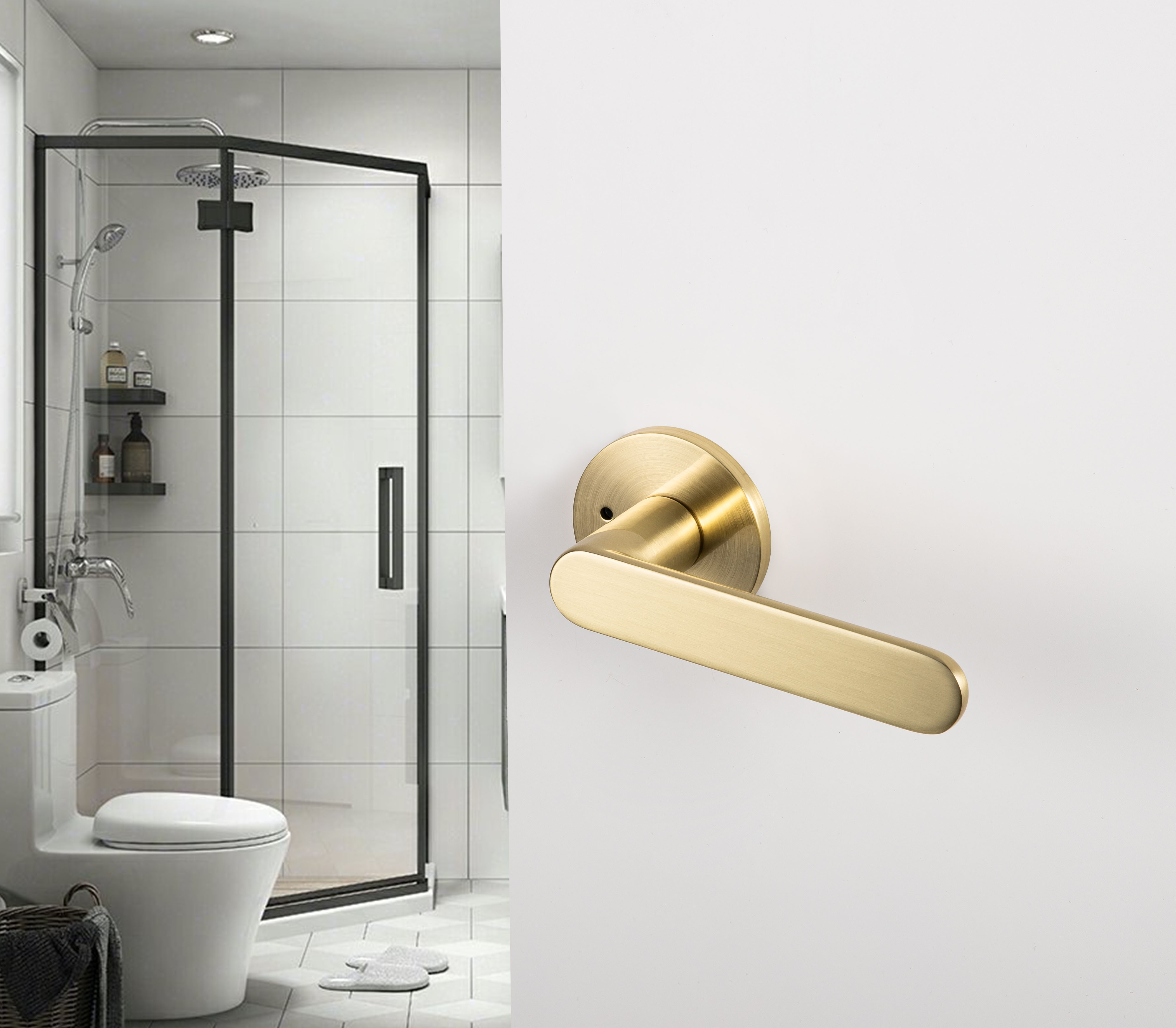 Modern craft brushed gold door handle supplier