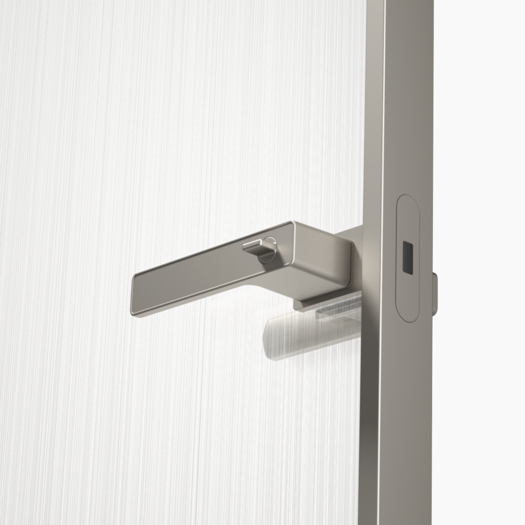 Platinum grey glass door lock