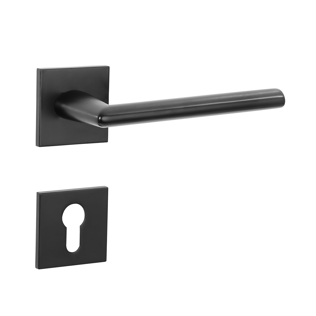 Modern matte black door handle