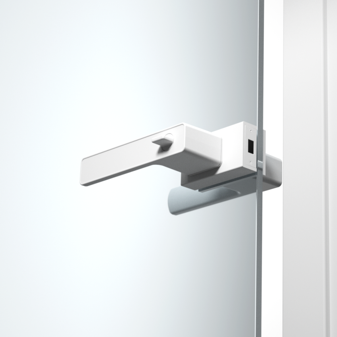 Matt white aluminum door handle