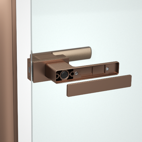 Satin champagne aluminum door handle