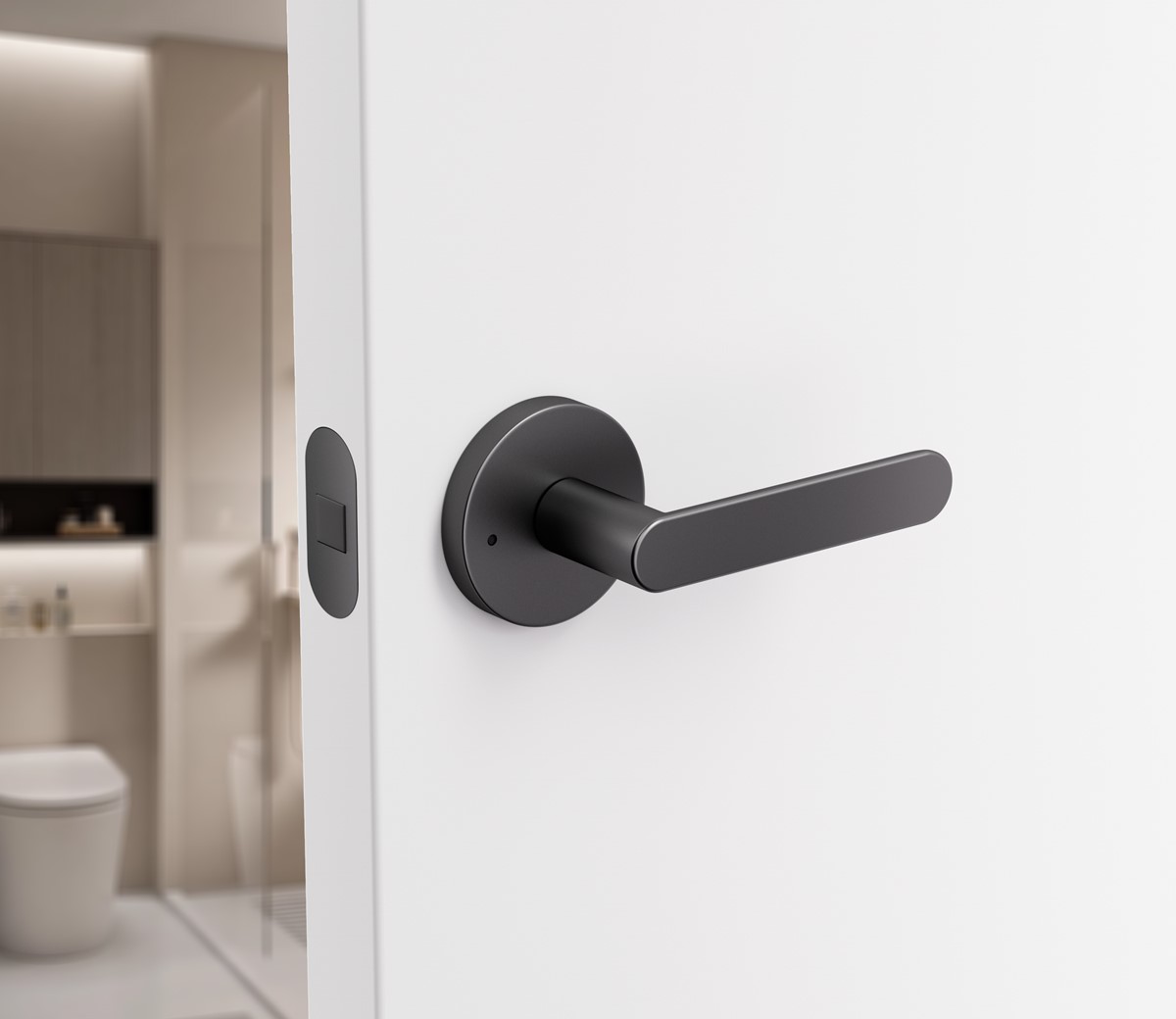 Matt black wood door handle supplier
