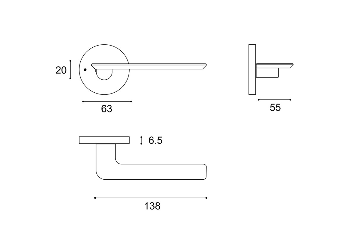 63204 Door Handle Dimensional Drawing