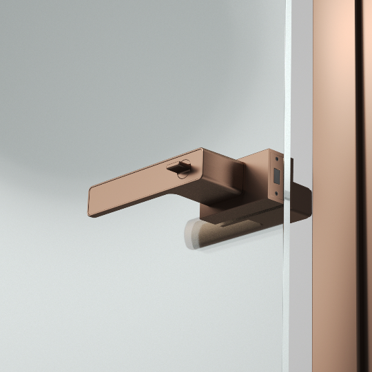 Satin champagne aluminum door handle