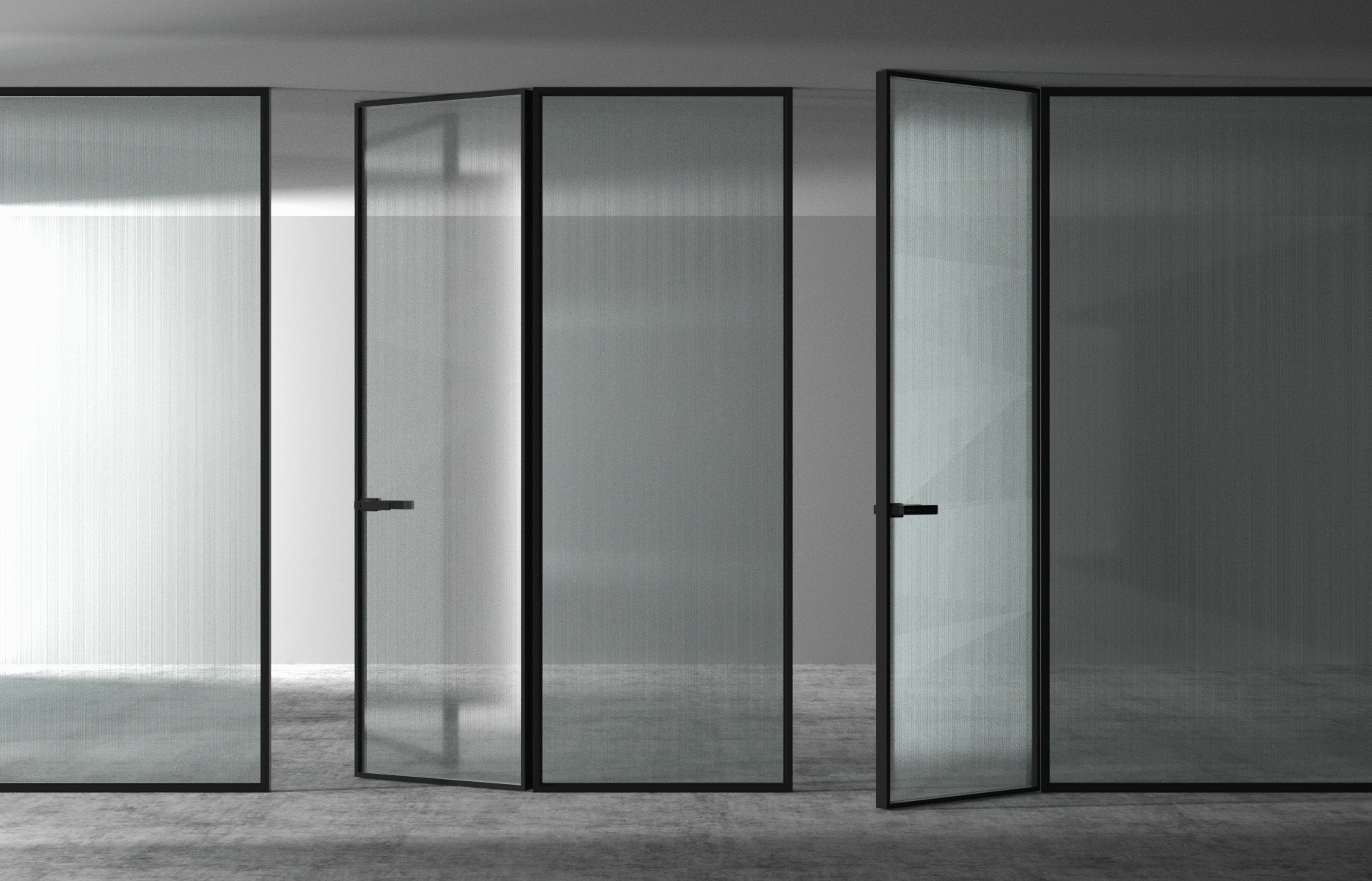 Glass door withslim aluminum frame