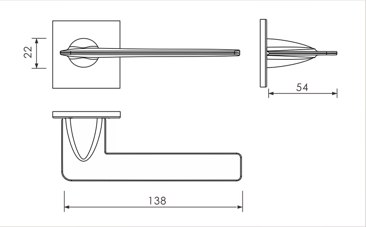 Modern door lock dimensions diagram