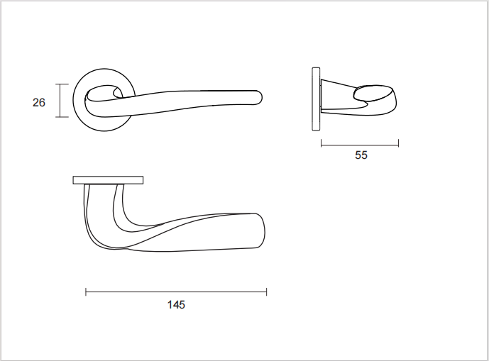 IISDOO 63346 Door Handle Line Drawing