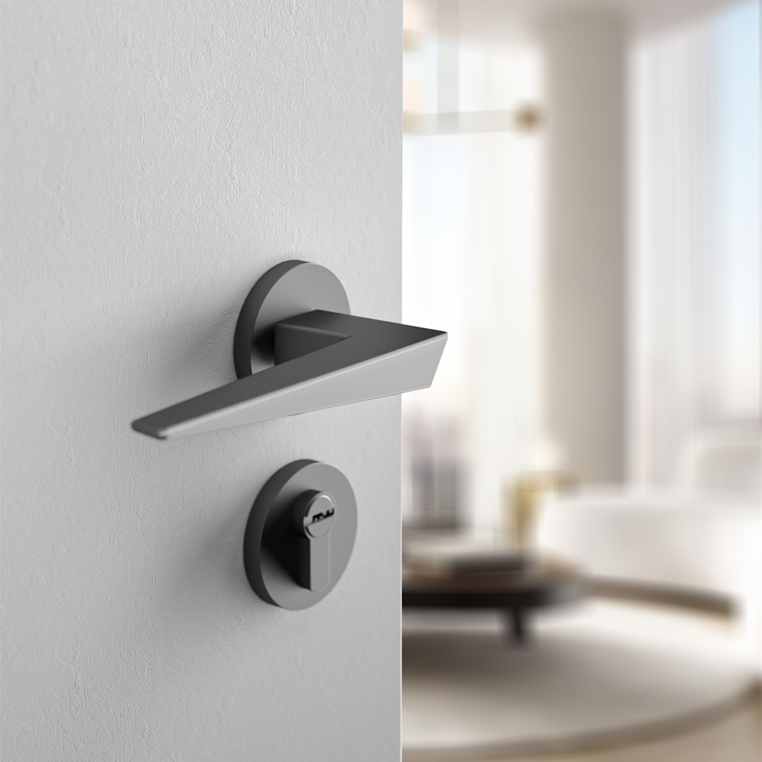 matt black door handle